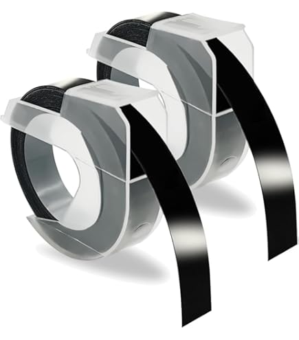 Amazon | ダイモ テープ 幅9mm 長さ3m 黒 エンボステープ つやあり