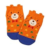 MIKIHOUSE HOTBISCUITS（ミキハウスホットビスケッツ）お顔がドン ショートクルーソックス 13-15cm,オレンジ（12）