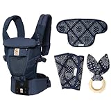 エルゴベビー ベビーキャリア ADAPT(アダプト)　クールエアー メッシュ 抱っこひも ディープブルー （ヘッドサポート＋よだれパッド＋うさみみ（歯固め）付）【正規代理店2年間保証付】
