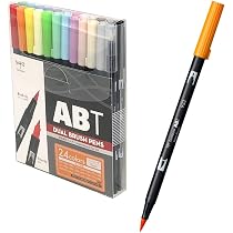 デュアルブラッシュペンABT／Tombow 108色 収納ケース付き Amazon | トンボ(Tombow) 鉛筆 筆ペン デュアルブラッシュペン ABT 24
