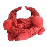 Snoneキッズ スヌード ニット ネックウォーマー 子ども マフラー ストール 秋 冬 かわいい 毛玉付き ベビー 防寒 ふわふわ あったか ファッション 男の子 女の子 おしゃれ