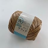 東京交易 手編み糸 クラフトヤーン 洗えるラフィア（ポリエステル製） オートミール 約100g 10-3789