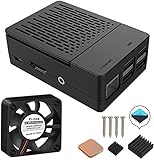 GeeekPi Raspberry Pi 3B+ ケース ラズベリーパイ3/2モデルB用 ABS製 冷却ファン付き 3個入りヒートシンク付き ブラック