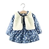 FEVON　ワンピース　ベビー　キッズ　女の子　秋冬　長袖　2点セット　ベスト付き　ボレロ　チョッキ　ドレス　ガールズ　可愛い　厚手　裏起毛　新生児　赤ちゃん　フォーマル　出産祝い