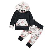 mioim ベビー服 上下セット 女の子 パーカー 可愛い 花柄 ロングパンツ 長袖 セットアップ 帽子付き 春 秋 赤ちゃん 出産お祝い プレゼント 3-18ヶ月