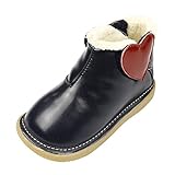 Genda 2Archer（JP）ベビーシューズ　女の子　ハート型　ファーストシューズ　女児　可愛い　ベビー靴　裏ボア　ショットブーツ　ガールズ　滑り止め　防寒　出産祝い　歩行練習　通園　冬　11.5