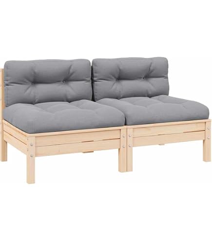 Amazon.co.jp: vidaXL ガーデンソファ アームレス 2点セット 63x63x62