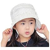 子供 ハット UVカット ハット サイズ調整可能 小学生 幼稚園 保育園 アウトドア ベビー 日よけ帽子 吸汗速乾 遮光 つば付バイザー アウトドア お出かけ用 (しろ)