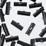 ファイニエ ワニグチ 金具 ブラック 20mm 20個 リボン留め ワニ口 ワニカン 止め金具 アクセサリー パーツ AP2332