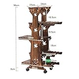 J-園芸ラック ラワースタンド 5ティアフラワーラック木製の立っているフラワーシェルフコーナーシェルフとホイールガーデン植物ディスプレイ植物鉢ホルダーシェルフ/ラックガーデンストレージシェルフ室内また