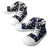 子供 ハイバス スニーカー 靴 女の子 男の子 ハイカット ファスナー付 星柄 女児 男児 ベビー (2.ネイビー/14cm)