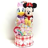 16059おむつケーキ３段女の子　ミニーマウス＆デイジーダック　玩具セット　即納オムツケーキ　キャラクター　ディズニー　ミニーマウス　ミニーちゃん　デイジーダック初節句　内祝い　誕生日　クリスマス　　