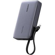 Amazon | UGREEN 145W モバイルバッテリー 20000mAh USB-Cケーブル内蔵