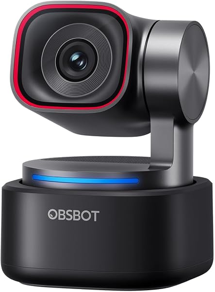 OBSBOT Tiny 3 AI-Powered Spatial Audio 4K Webcam, AI Tracking PTZ Camera with 1/1.28" Sensor, Tri-Mic, Voice & Gesture Control, 120FPS, HDR, Web Cam for PC, Laptop, Streaming, Meeting, Switch 2, etc. - 1
