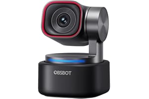 OBSBOT Tiny 3 AI-Powered Spatial Audio 4K Webcam, AI Tracking PTZ Camera with 1/1.28" Sensor, Tri-Mic, Voice & Gesture Control, 120FPS, HDR, Web Cam for PC, Laptop, Streaming, Meeting, Switch 2, etc.