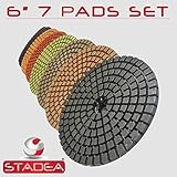STADEA Premium Grade Wet 6" Diamond Polishing Pads Set For GRANITE MARBLE STONE Polish [並行輸入品]