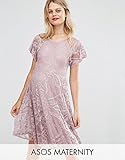 ASOS (エイソス) マタニティ 半袖 レース スケーター ワンピース ピンク UK 8 (M) [並行輸入品]