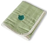 はぐまむ hugmamu 日本製 ガーゼケット 5重 S リトルフレンズ グリーン (カエル) 1563A-11