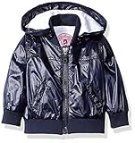 GUESS Baby Boys' Nylon Zip Front Jacket Blue Navy 12M [並行輸入品]