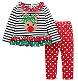 mnlybabyベビー女の子2ピースクリスマスサンタ長袖シャツパンツ衣装セット