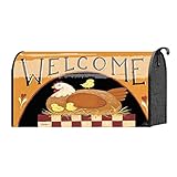 Welcome Folksy Hen and Baby Chicks 22 x 18標準サイズメールボックスカバー