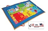 Taf Toys Touch Mat Supersize Padded Playmat Activity Play Mat with Baby Safe Mirror, Plastc Rings, T