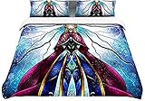 Kess InHouse Mandie Manzano 'The Little Sister' Frozen 104 by 88-Inch Cotton Duvet Cover, King [並行輸入