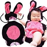 ふわふわ　うさぎ　≪ブラック≫　コスチューム 着ぐるみ ベビー 0歳　3ヵ月 ～ １２か月 くらいまで　≪ イベント 撮影会 イースター　動物　60cm 70cm [並行輸入品]