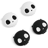GeekShare Cute Silicone Joycon Thumb Grip Caps, Joystick Cover Compatible with Nintendo Switch/OLED/Switch Lite,4PCS (Black)
