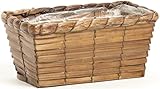 【ビニール付き】 ブラウンバンブー製 連鉢3.5号用 (27×15.5×12.5cm) 271-35WEB