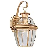 Sea Gull Lighting 8067-02 Single-Light Outdoor Lancaster Wall Lantern, Clear Beveled Glass and Polis