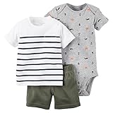 カーターズ Carter's ボディスーツ + ｔシャツ + パンツ　豪華3点セット 3-Piece Bodysuit & Shorts Set 9M (67-72cm) [並行輸入品]
