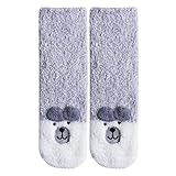 大人 キッズ ギフト セット ボックス サンタ コーラル フリース ソックス 冬 クリスマス 動物 ソックス (大人, lucky bear)