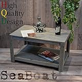 Sea Boat-シーボート コーヒーテーブル*センターテーブル*シャビー家具*下台付き*棚板*リビング*サイドテーブル*作業台*ブルーグレー*デザイナーズ*古木製*リサイクルウッド*アンティーク家具*アンティーク雑貨*北欧風*レトロ*クラ