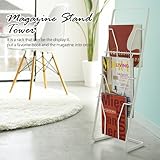 ブックスタンド マガジンラック マガジンスタンド 【色： ホワイト】 本立て 本棚 雑誌収納
