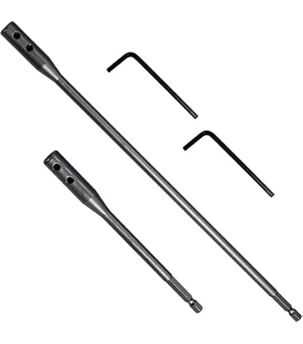 Drill Bit Extension 6, 12 Inch Drill Bit Set Wood Spade Bit Set High Carbon Steel Drill Bit Extender Drill Extension Bit Holder With Wrench Key For