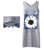 (ディーコッテ) D'Kotte レディース マタニティー ノースリーブ ロング Tシャツ ルームウエア パジャマ 花 授乳口 授乳服 産前 産後 150609-15(グレー-l)