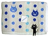 日繊商工 TROUSSEAU にゃぼんだま バスタオル ブルー QGS-13003