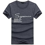 BUZZxSELECTION(バズ セレクション) メンズ 英字 半袖 Tシャツ S字 ロゴプリント クルーネック カットソー BSTS001 (02.ブラック,M)