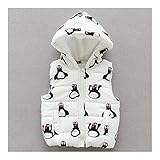 服　ファッション　ベビー　キッズ　子供　厚くする　フード付き　チョッキ　ホワイト　66