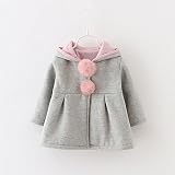 (エリンネ)Elinne カワイイ　ベビー服　　秋　冬　赤ちゃん　女の子　兎耳　パーカー　綿　コットン　暖か保温　73cm 80cm 90cm　100cm