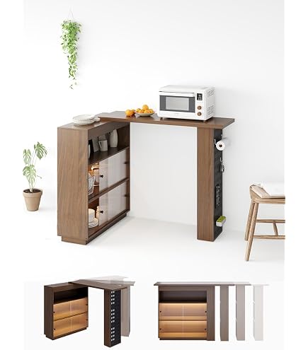 Amazon｜タンスのゲン キッチンカウンター 90cm 完成品 日本製 大川
