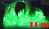 JX-SHOPPU LED100個搭載 ソーラーLEDチューブ 夜になると自動点灯ガーデンイルミネーションライト10M (グリーン)