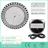 超高性能PF0.99　LEDハイベイライト　150W　20000LM 　室内室外兼用　LED投光器　LED水銀灯　LED作業灯　LED工場灯　LEDライト　600枚高輝度日本製LED素子　MEAN W