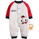 Ingidis 長袖 カバーオール 3M 6M 9M 12M 60 70 80 男児 野球 (3M(59cm))