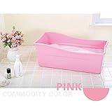 ベビー 幼児 折り畳みバスタブ ベビーバス＆タブ　ポンプ付き　お風呂　プール　ベビーバス 浴槽 お風呂の浴槽 折畳み浴槽 簡易浴槽 ベビー用 赤ちゃん用 家庭用 ピンク