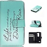 UNEXTATI LG Leon / Tribute 2 ケース 高級 PUレザー 手帳型ケース 液晶保護 カバー カード収納 LG Leon / Tribute2 用 Case Cover (グリー