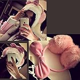 【イヤーマフ】リボン付きイヤーマフ！ とても可愛いラブリー耳カバーHeart Angelハートエンジェル (耳あてリボン付き/ピンク)