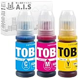 【A.I.S】 TOB ３色セット (C/M/Y) トビバコ エプソン用 互換インクボトル QR WEB説明書付き A.I.S製