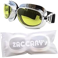 [宮下パーツ工業] シンプル スタイリッシュ バイク ゴーグル ZACCARY's ソフトジッパー 遮光防水バッグ セット オートバイ